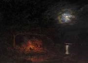 Cornelius Krieghoff, In Camp at Night